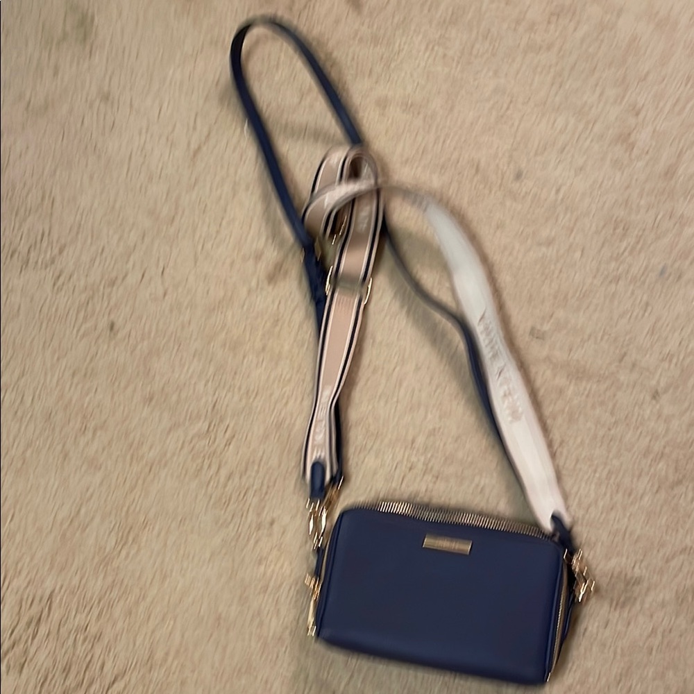 Anne Klein Blue Crossbody Bag with Adjustable Strap
